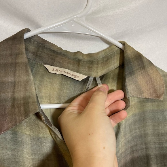 Soft Surroundings Multicolor Plaid Button-Down Shirt - Picture 2 of 5